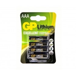 GP Bateries - Lithium AAA 4 Sztuki Blister - baterie litowe